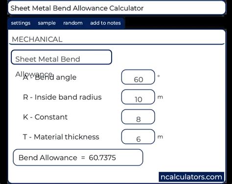 sheet metal bend ratio calculator